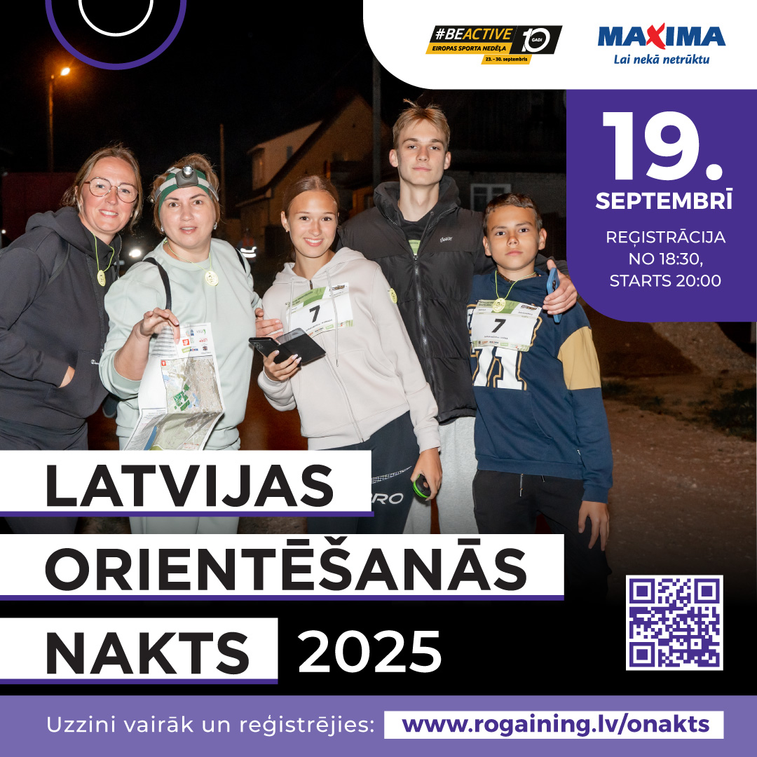 Latvijas orientēšanās nakts Ķegumā 2025